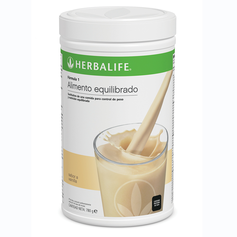 Alimento equilibrado Herbalife Formula 1 para nutrition y bajar de peso. Sirve para bajar de grasa abdominal. El bote es 780g sabor vanilla 30 porciones.